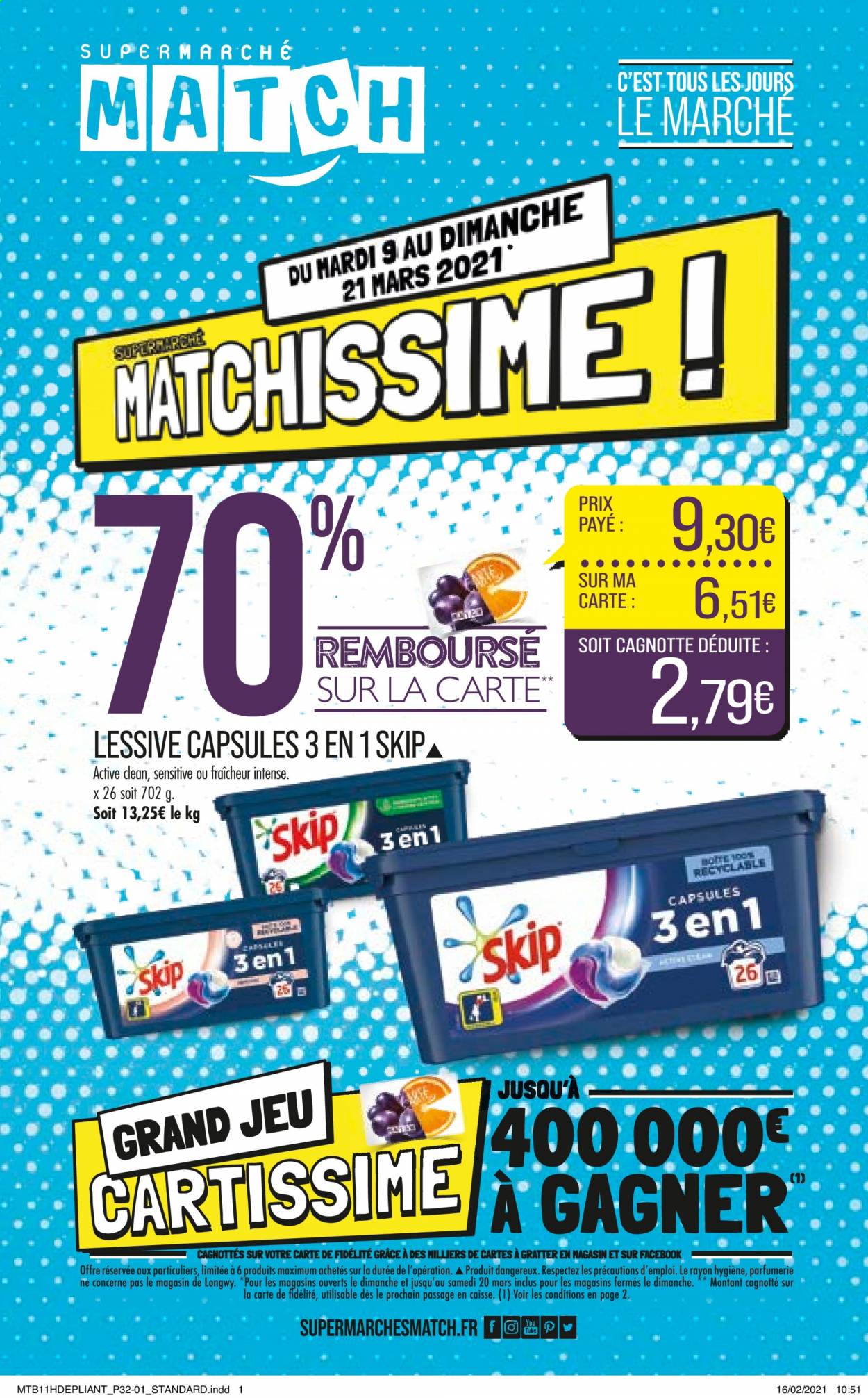 Catalogue Supermarché Match - 09.03.2021 - 21.03.2021. 