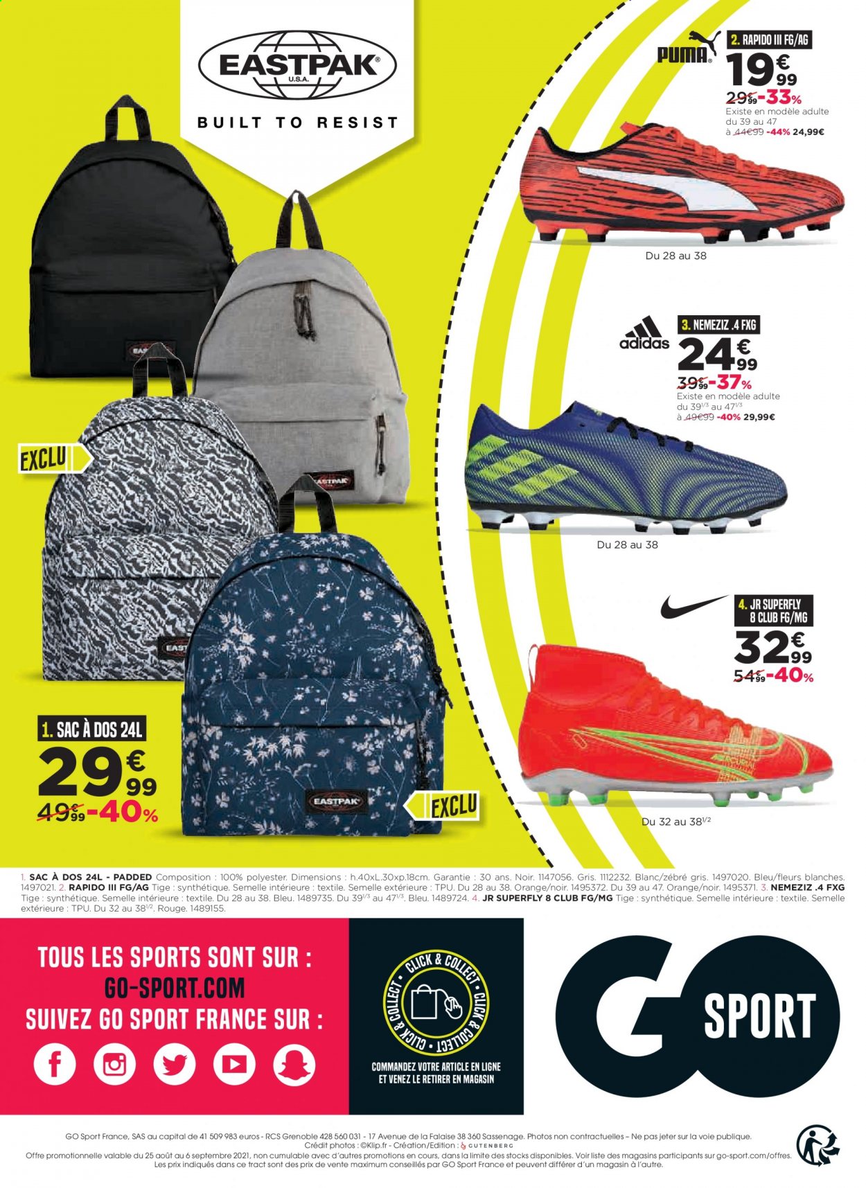 Catalogue Go Sport - 25.08.2021 - 06.09.2021. 