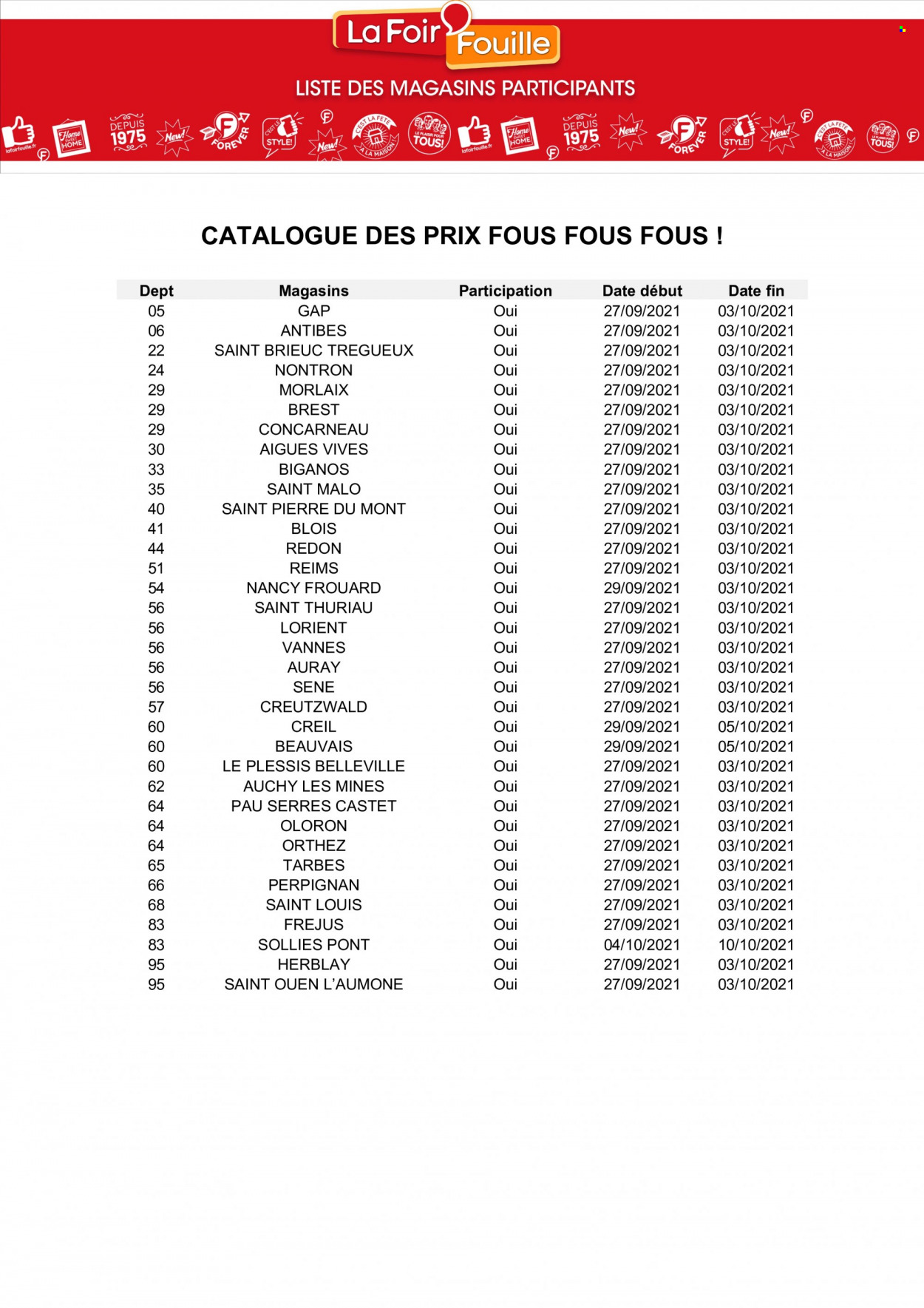 Catalogue La Foir'Fouille - 27.09.2021 - 03.10.2021. 