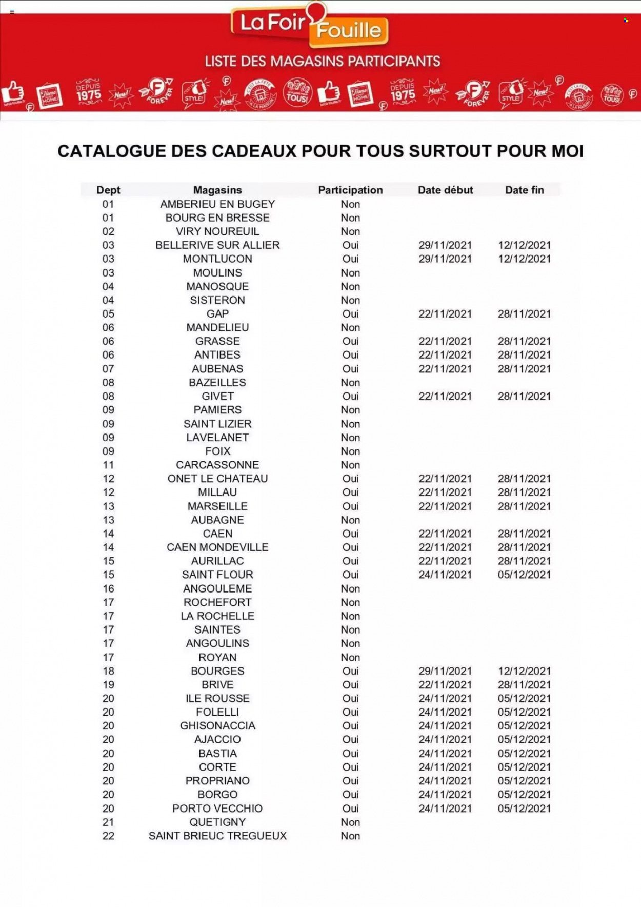 Catalogue La Foir'Fouille - 22.11.2021 - 28.11.2021. 