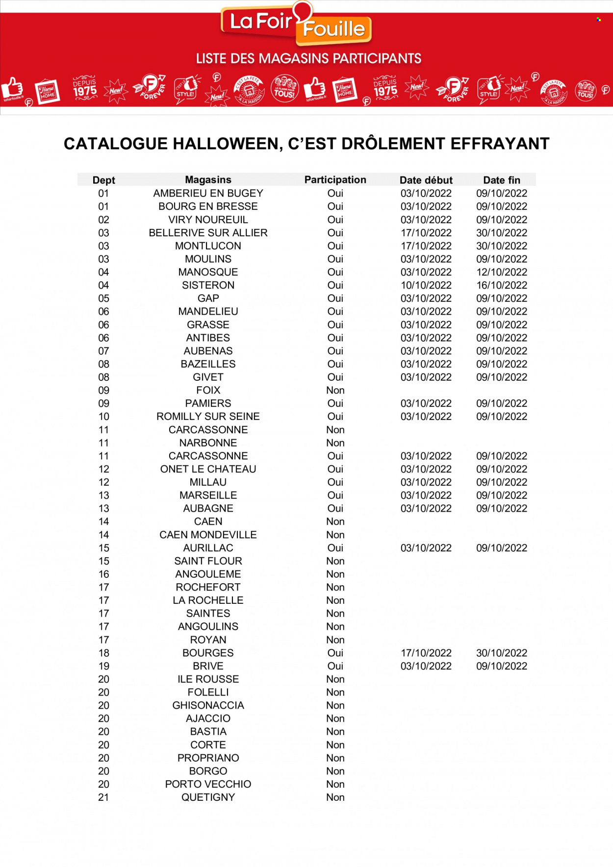 Catalogue La Foir'Fouille - 03.10.2022 - 09.10.2022. 