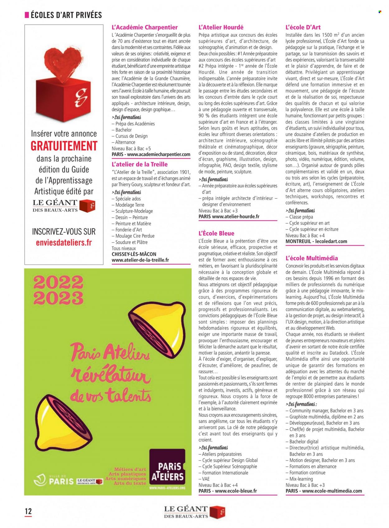 Catalogue Le Géant des Beaux-Arts. 