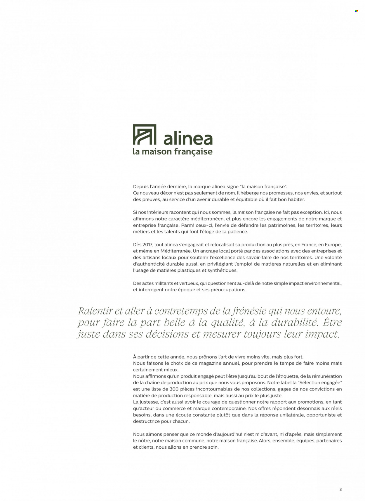 Catalogue alinea. Page 3.