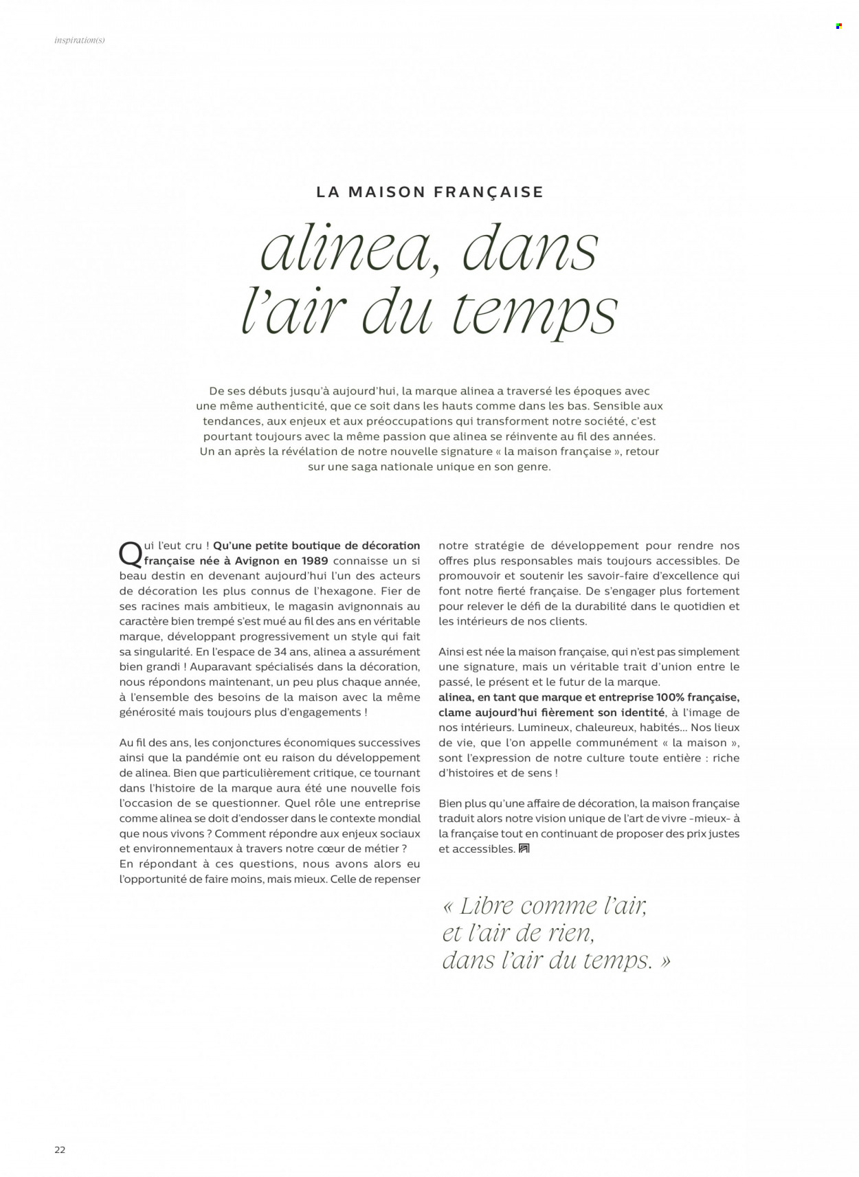 Catalogue alinea. Page 22.