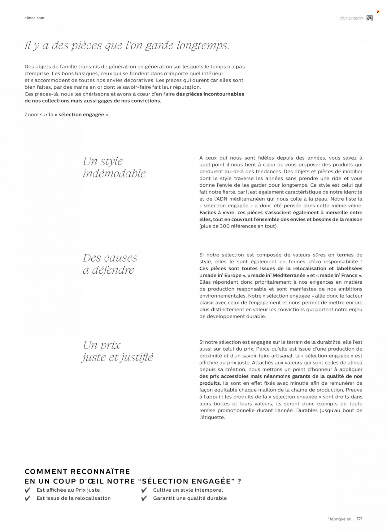 Catalogue alinea. Page 121.