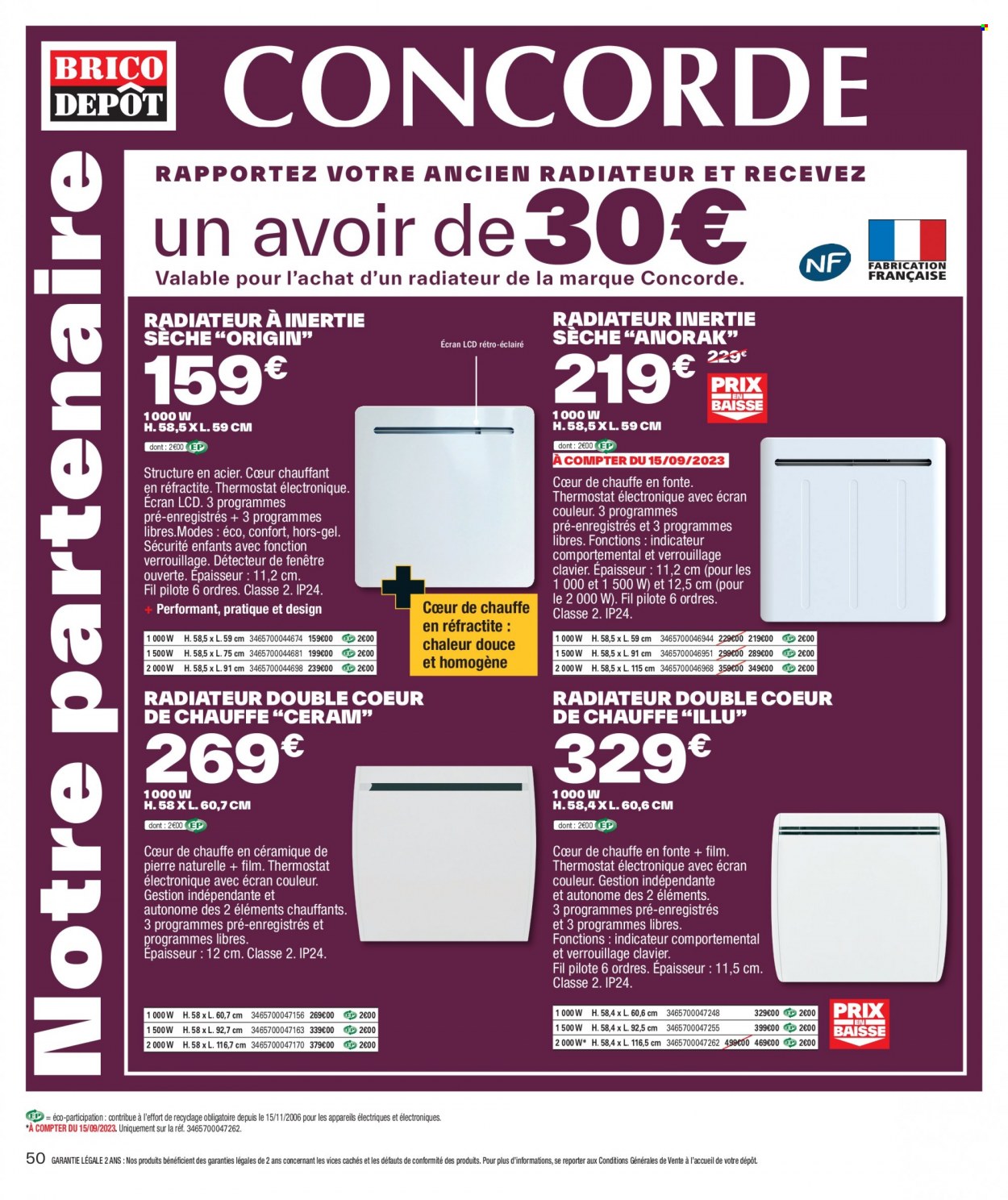 Catalogue Brico Dépôt - 15.09.2023 - 05.10.2023. Page 50.