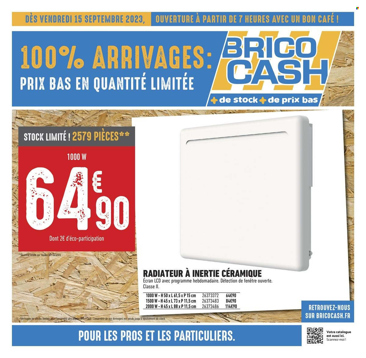 Catalogue Brico Cash - 15.09.2023 - 28.09.2023. Page 1.