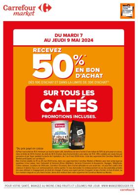 Carrefour Market - 50% en bon d'achat sur tous les cafés