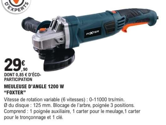 MEULEUSE D’ANGLE 1200 W “FOXTER”