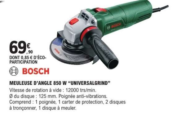 BOSCH MEULEUSE D’ANGLE 850 W “UNIVERSALGRIND”