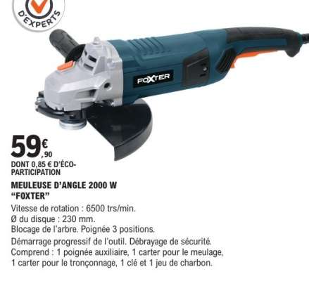 MEULEUSE D’ANGLE 2000 W “FOXTER”