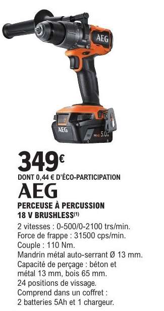 AEG PERCEUSE À PERCUSSION 18 V BRUSHLESS