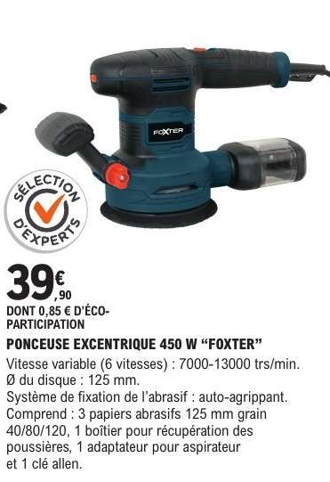 Ponceuse excentrique 450 W 'FOXTER'