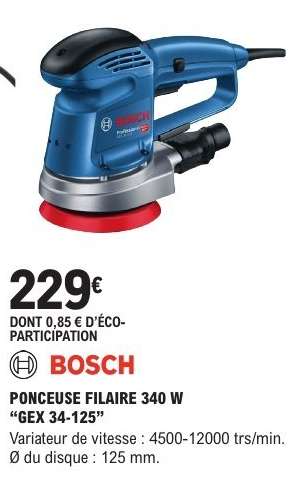 BOSCH PONCEUSE FILAIRE 340 W "GEX 34-125"
