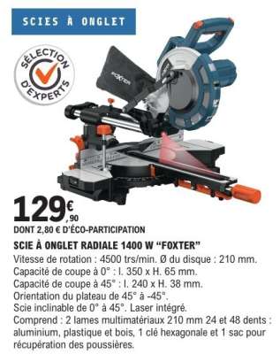 SCIE À ONGLET RADIALE 1400 W 'FOXTER'