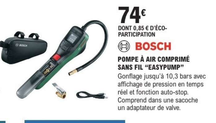 BOSCH POMPE À AIR COMPRIMÉ SANS FIL “EASYPUMP”