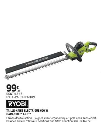 RYOBI Taille-Haies Électrique 600 W