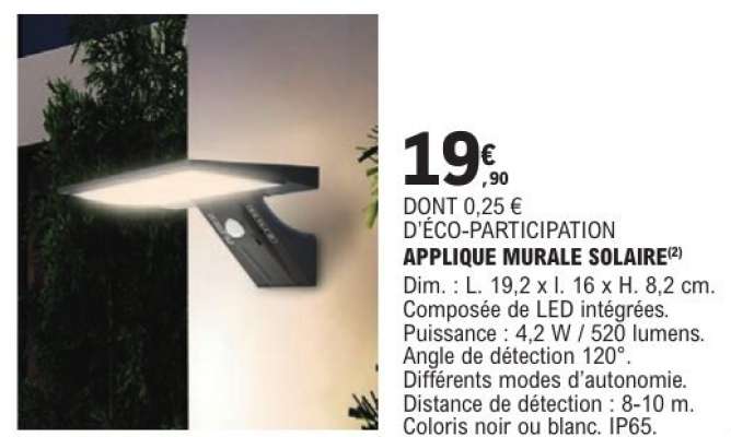 APPLIQUE MURALE SOLAIRE