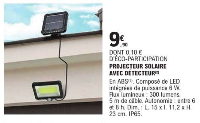 PROJECTEUR SOLAIRE AVEC DÉTECTEUR