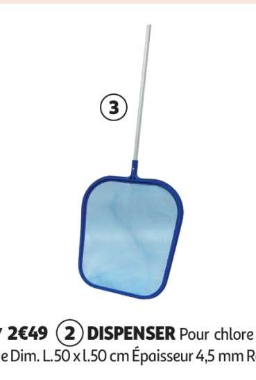 3 - Épuisette De Surface - Tête nylon et manche aluminium
Réf. 474029