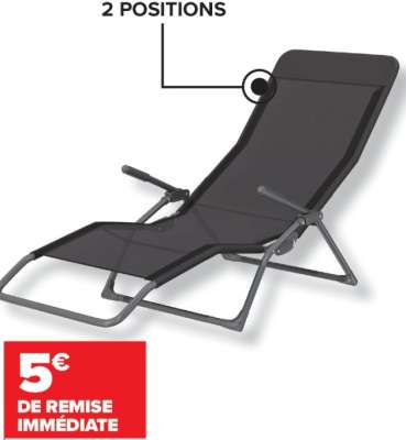 HYBA Bain de soleil Milan - Dim. : L 141/168 x l 60 x H 58/94 cm. Bain de soleil 2 positions. Structure en acier blanc traité anti-corrosion, textilène (100% polyester enduit PVC). Existe en coloris gris et sable.