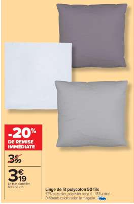 Linge de lit polycoton 50 fils