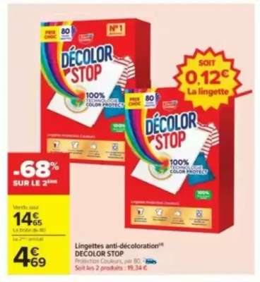 LINGETTES ANTI-DÉCOLORATION 'DÉCOLOR STOP'