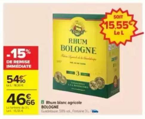 Rhum blanc agricole BOLOGNE