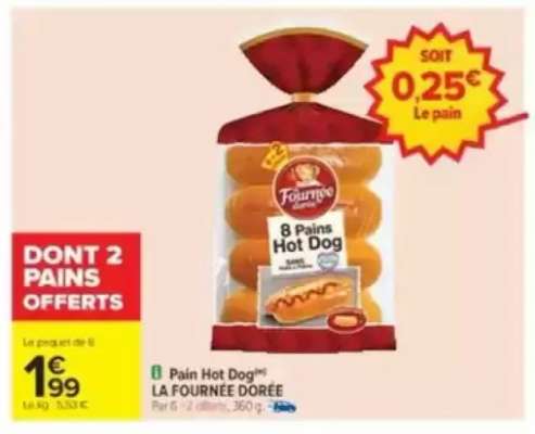 Pain Hot Dog LA FOURNÉE DORÉE