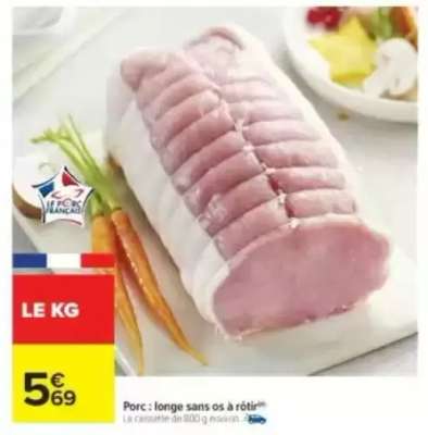 Porc : longe sans os à rôtir