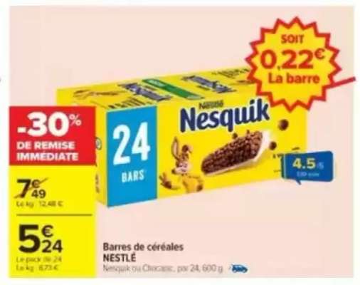 BARRES DE CÉRÉALES NESTLE