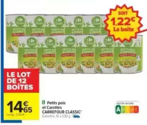 Petits pois et Carottes CARREFOUR CLASSIC
