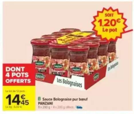Sauce Bolognaise Pur Boeuf Panzani