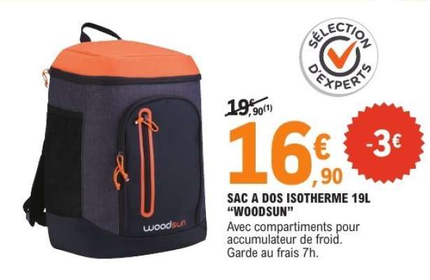 SAC A DOS ISOTHERME 19L "WOODSUN"