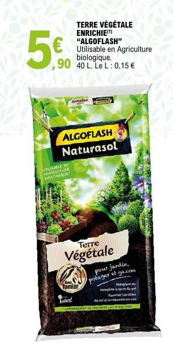 TERRE VÉGÉTALE ENRICHIE 'ALGOFLASH'