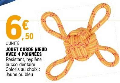 JOUET CORDE NŒUD AVEC 4 POIGNÉES