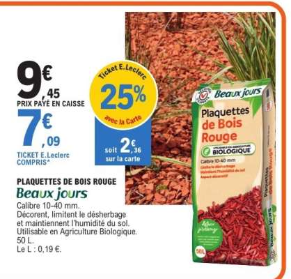 PLAQUETTES DE BOIS ROUGE "BEAUX JOURS"