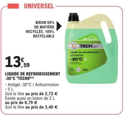 LIQUIDE DE REFROIDISSEMENT -30°C "TECH9"