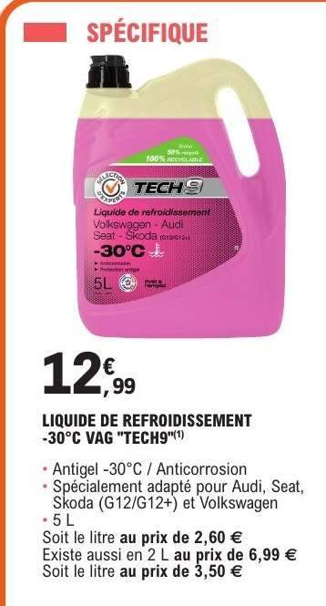 LIQUIDE DE REFROIDISSEMENT -30°C VAG "TECH9"