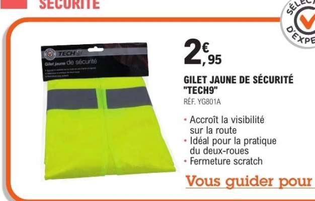 GILET JAUNE DE SÉCURITÉ "TECH9"