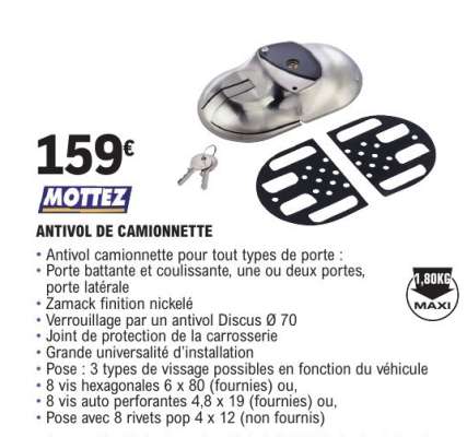 MOTTEZ ANTIVOL DE CAMIONNETTE