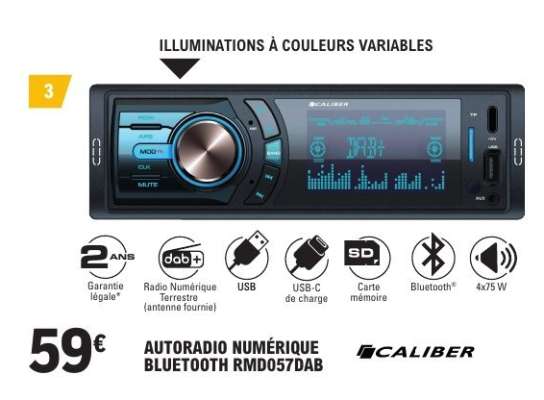 Autoradio Numérique Bluetooth RMD057DAB