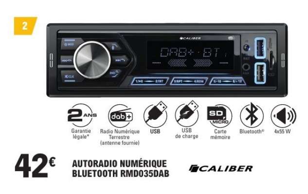 AUTORADIO NUMÉRIQUE BLUETOOTH RMD035DAB