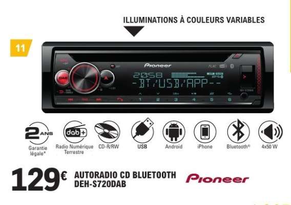 Autoradio CD Bluetooth DEH-S720DAB