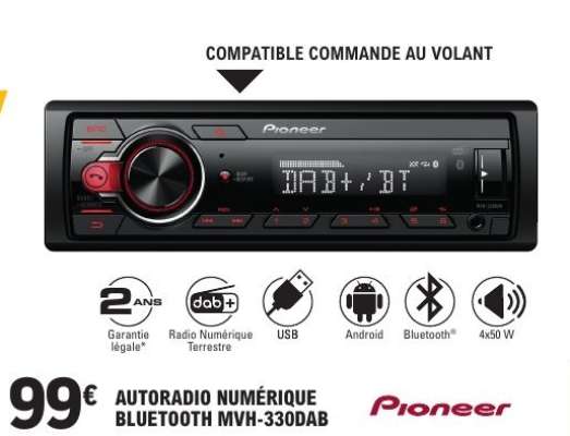 Autoradio Numérique Bluetooth MVH-330DAB