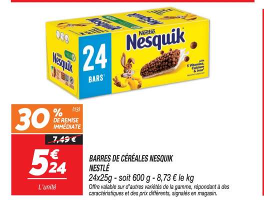 Barres de Céréales Nesquik