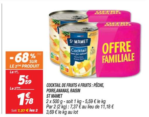 Cocktail de fruits 4 fruits