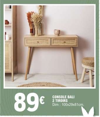 CONSOLE BALI 2 TIROIRS