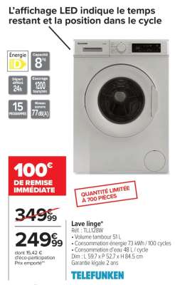 Lave linge TELEFUNKEN