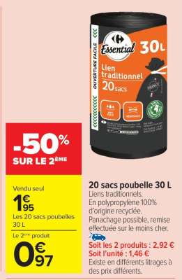 20 sacs poubelle 30 L